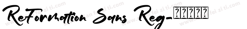 ReFormation Sans Reg字体转换